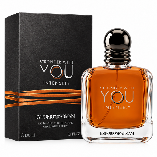 Perfume Giorgio Armani Stronger With You Intensely Eau de Parfum para hombre original con frasco y caja.