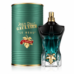 Perfume Jean Paul Gaultier Le Beau Le Parfum para hombre original con frasco degradado verde oscuro y estuche.