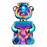 Frasco de Moschino Toy 2 Pearl EDP unisex con diseño de oso y acabado tornasolado.